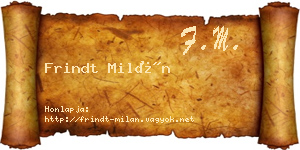 Frindt Milán névjegykártya