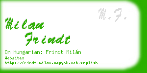 milan frindt business card